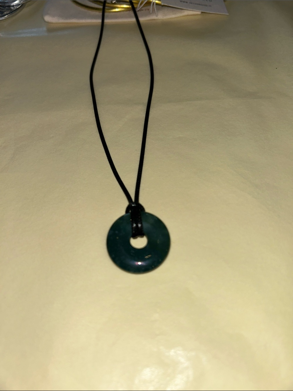 Dark Green Jade Donut Necklace
